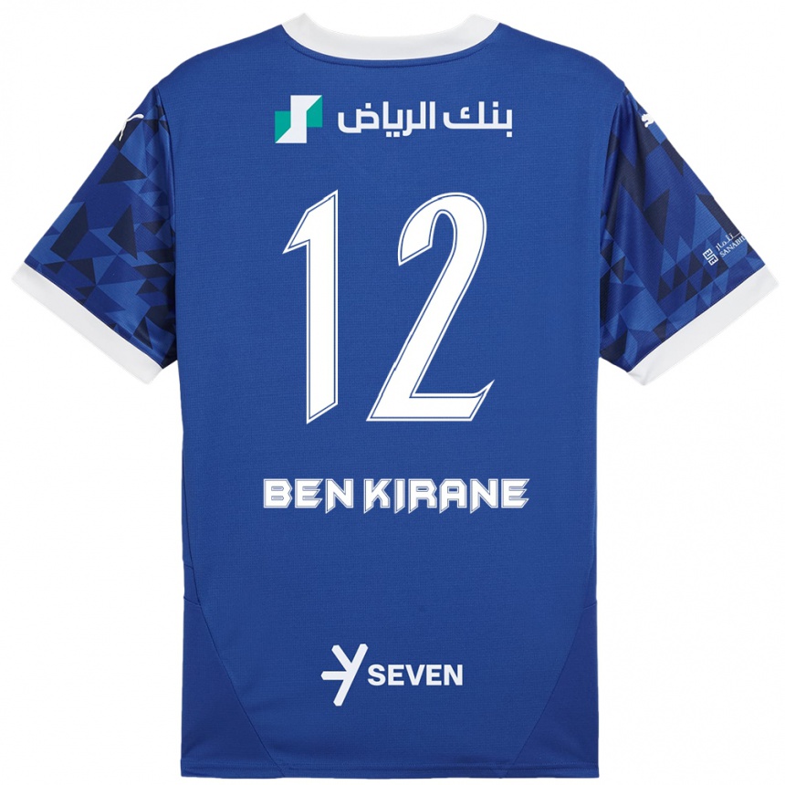 Niño Fútbol Camiseta Mariam Ben Kirane #12 Azul Oscuro Blanco 1ª Equipación 2024/25 México