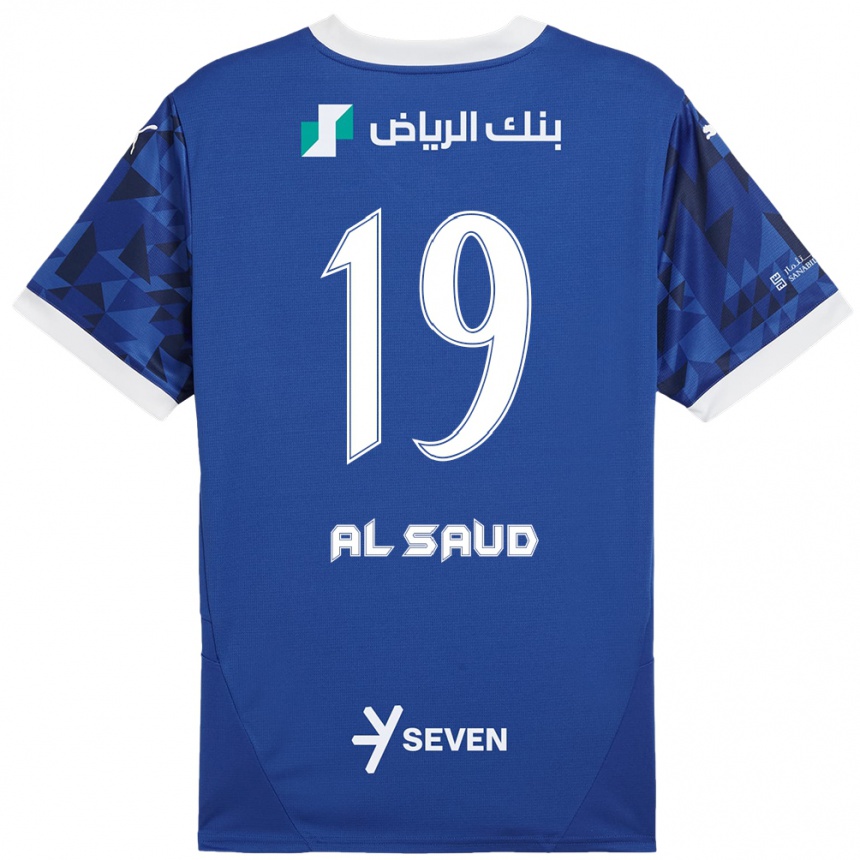 Niño Fútbol Camiseta Manal Al Saud #19 Azul Oscuro Blanco 1ª Equipación 2024/25 México