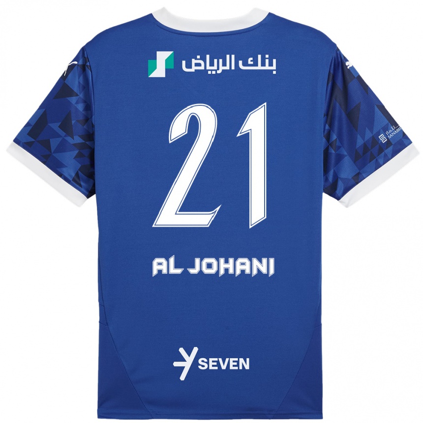 Niño Fútbol Camiseta Joury Al-Johani #21 Azul Oscuro Blanco 1ª Equipación 2024/25 México