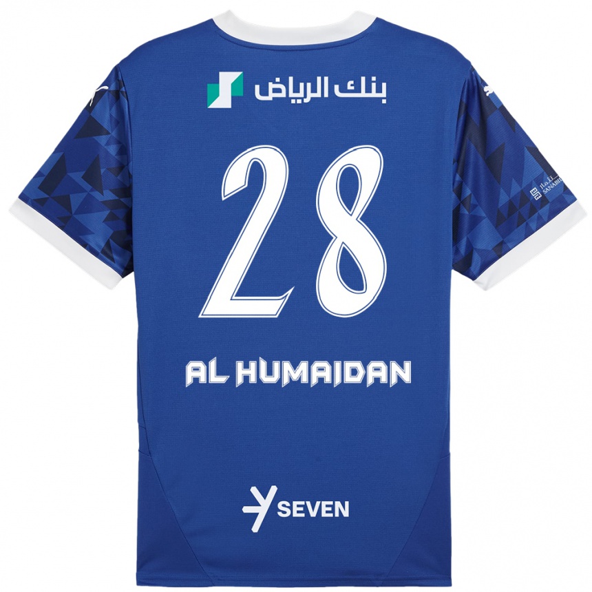 Niño Fútbol Camiseta Fay Al-Humaidan #28 Azul Oscuro Blanco 1ª Equipación 2024/25 México