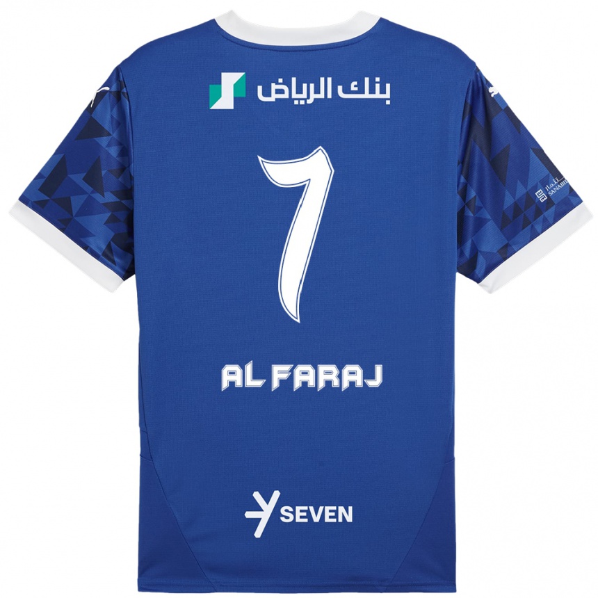 Niño Fútbol Camiseta Salman Al-Faraj #7 Azul Oscuro Blanco 1ª Equipación 2024/25 México