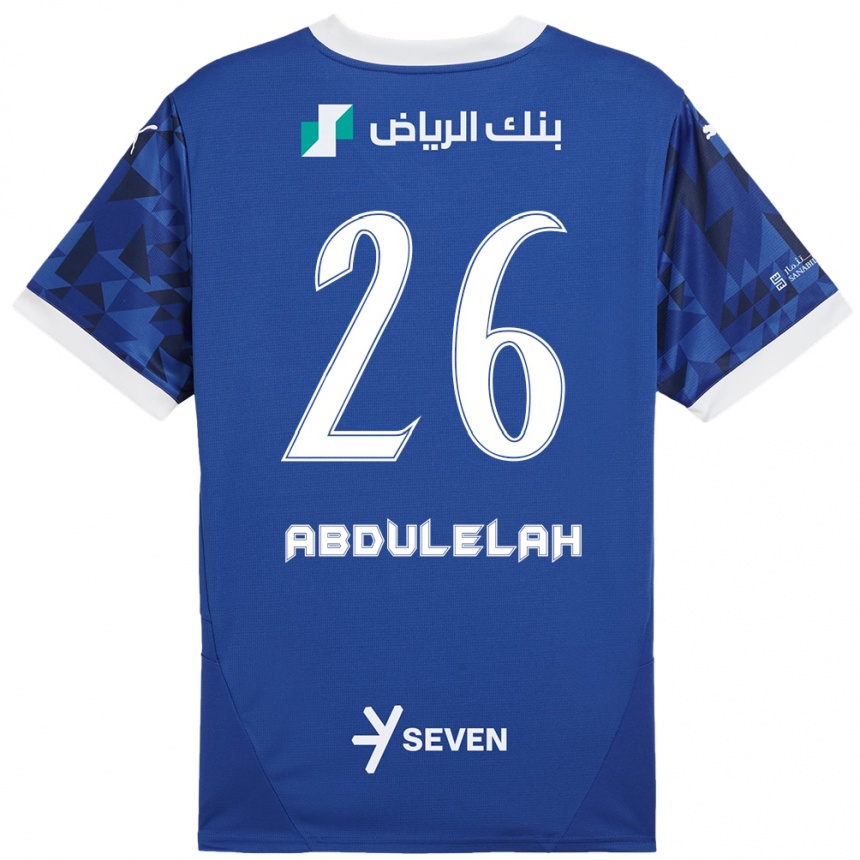 Niño Fútbol Camiseta Abdulelah Al-Malki #26 Azul Oscuro Blanco 1ª Equipación 2024/25 México