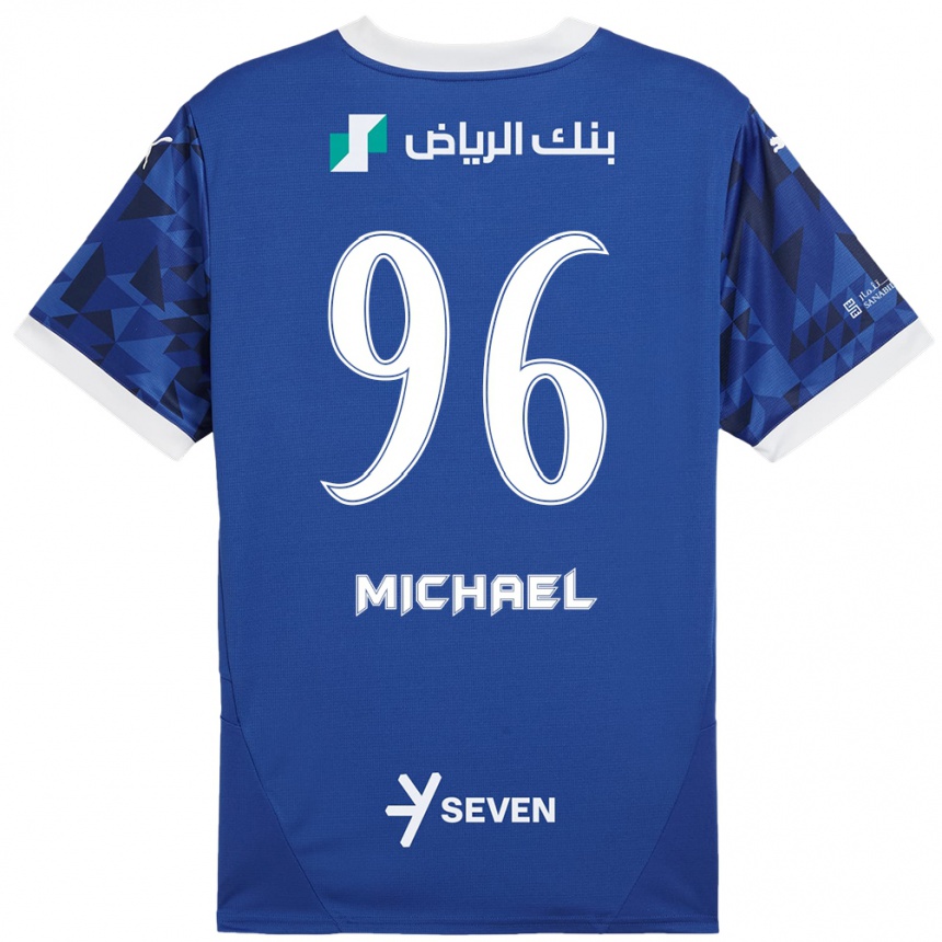 Niño Fútbol Camiseta Michael #96 Azul Oscuro Blanco 1ª Equipación 2024/25 México