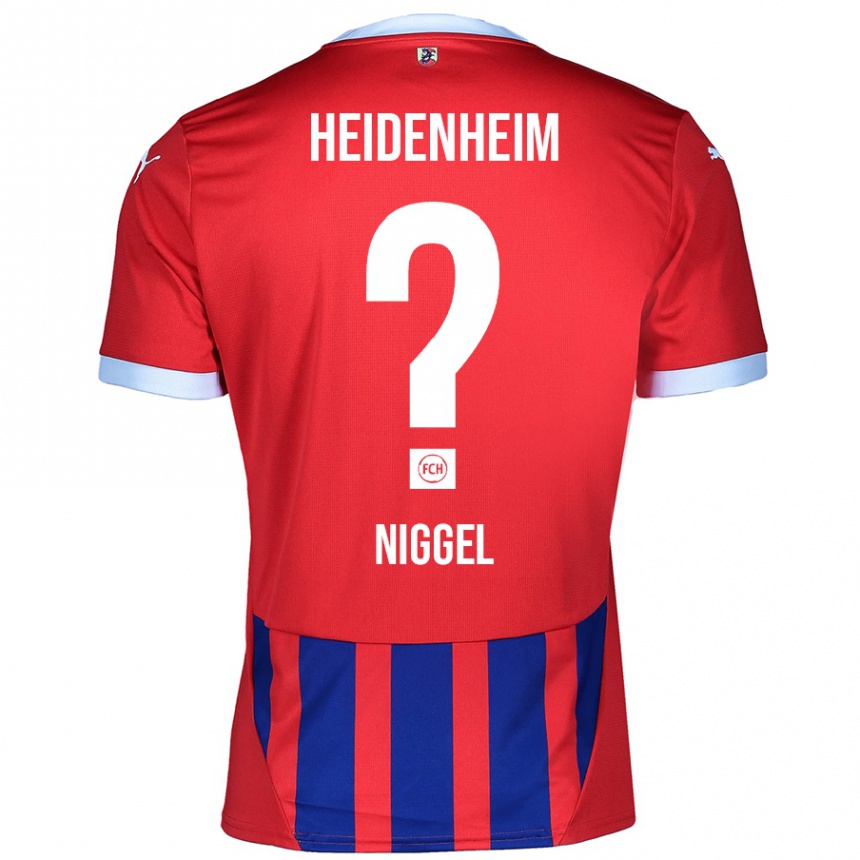 Niño Fútbol Camiseta Henrik Niggel #0 Rojo Azul 1ª Equipación 2024/25 México