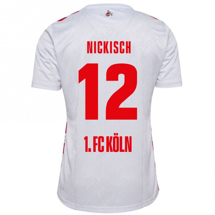 Niño Fútbol Camiseta Jonas Nickisch #12 Blanco Rojo 1ª Equipación 2024/25 México