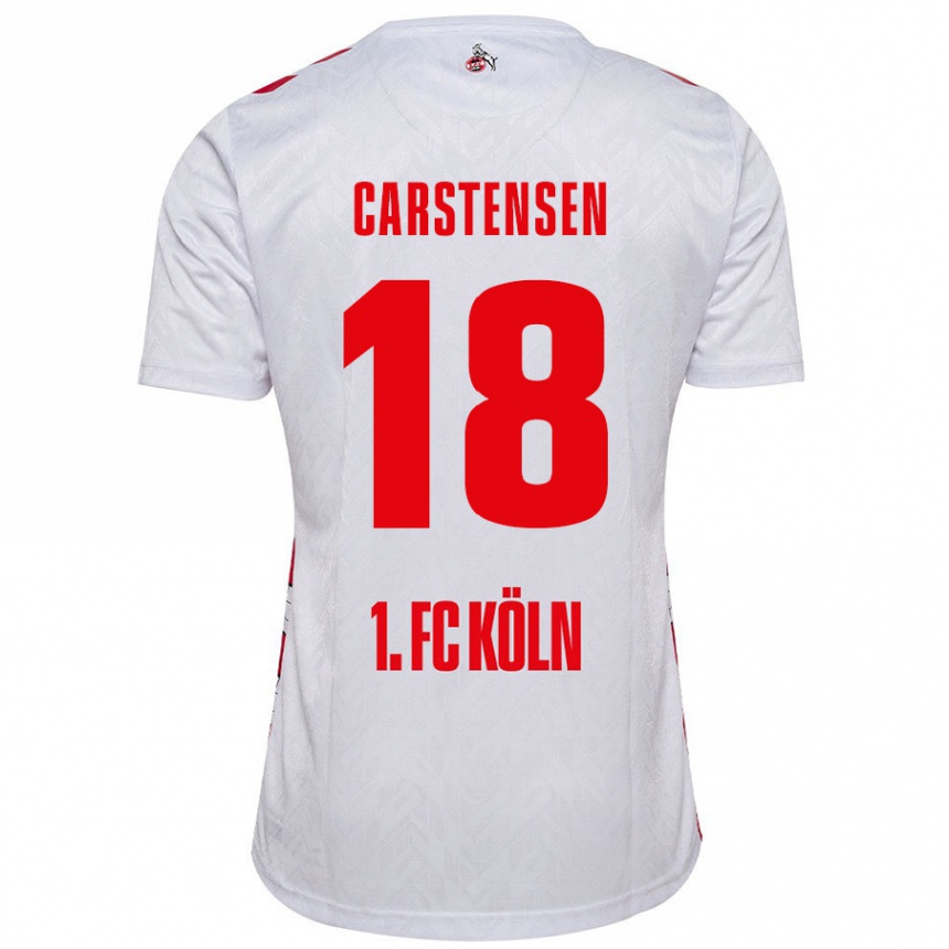 Niño Fútbol Camiseta Rasmus Carstensen #18 Blanco Rojo 1ª Equipación 2024/25 México