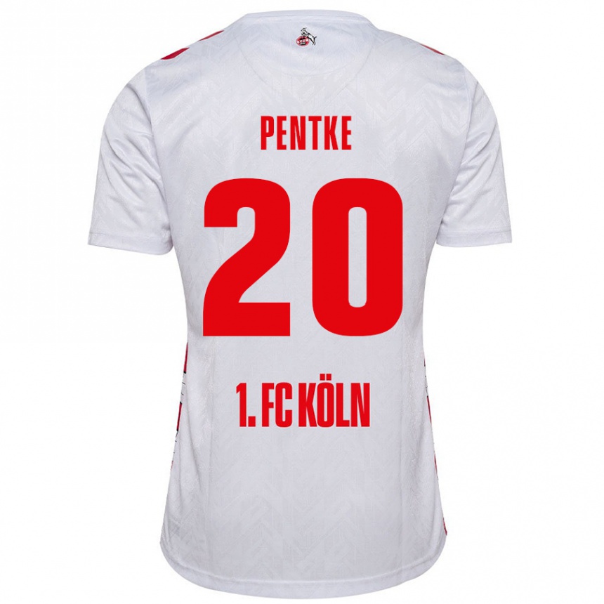 Niño Fútbol Camiseta Philipp Pentke #20 Blanco Rojo 1ª Equipación 2024/25 México