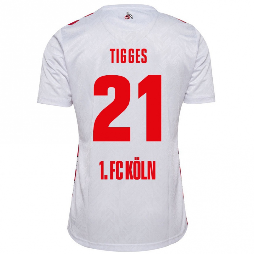 Niño Fútbol Camiseta Steffen Tigges #21 Blanco Rojo 1ª Equipación 2024/25 México