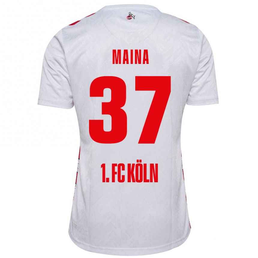 Niño Fútbol Camiseta Linton Maina #37 Blanco Rojo 1ª Equipación 2024/25 México