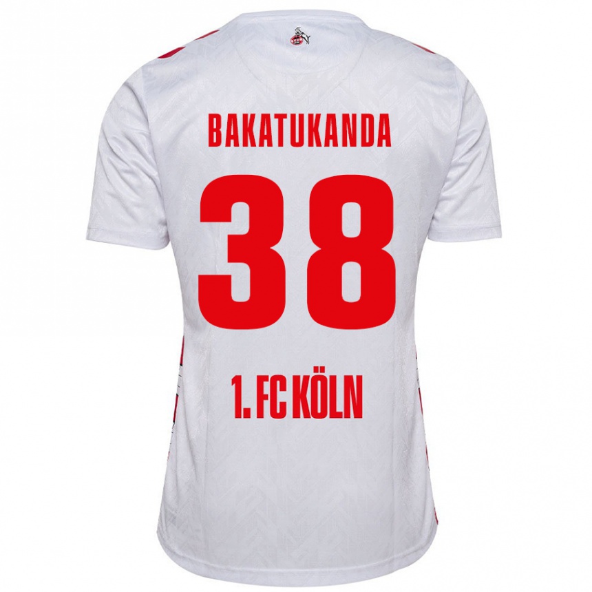 Niño Fútbol Camiseta Elias Bakatukanda #38 Blanco Rojo 1ª Equipación 2024/25 México