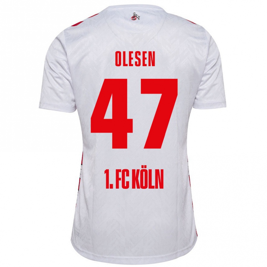 Niño Fútbol Camiseta Mathias Olesen #47 Blanco Rojo 1ª Equipación 2024/25 México