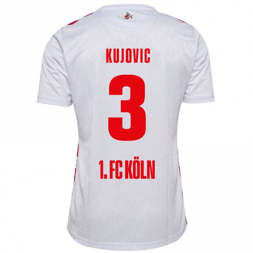 Niño Fútbol Camiseta Emin Kujovic #3 Blanco Rojo 1ª Equipación 2024/25 México