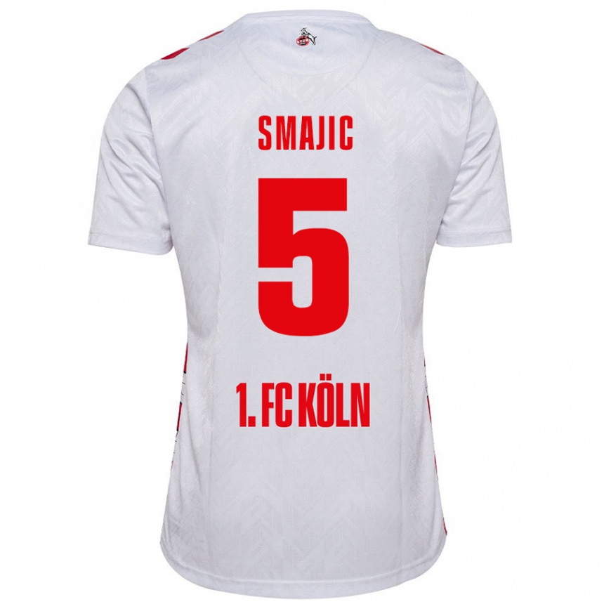 Niño Fútbol Camiseta Rijad Smajic #5 Blanco Rojo 1ª Equipación 2024/25 México