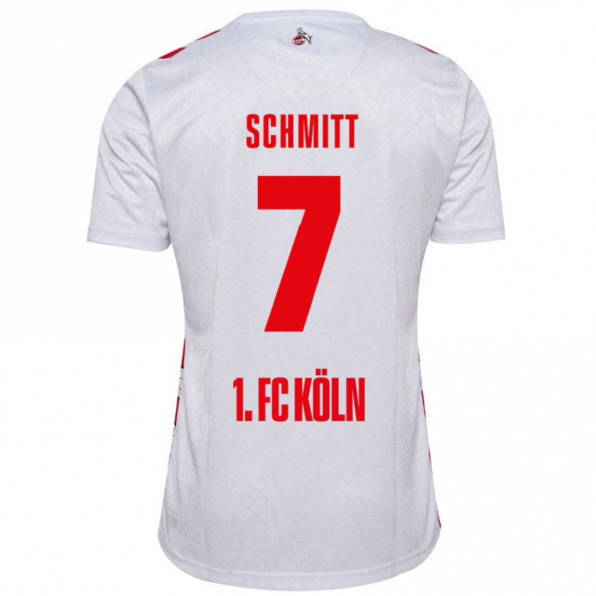 Niño Fútbol Camiseta Oliver Schmitt #7 Blanco Rojo 1ª Equipación 2024/25 México