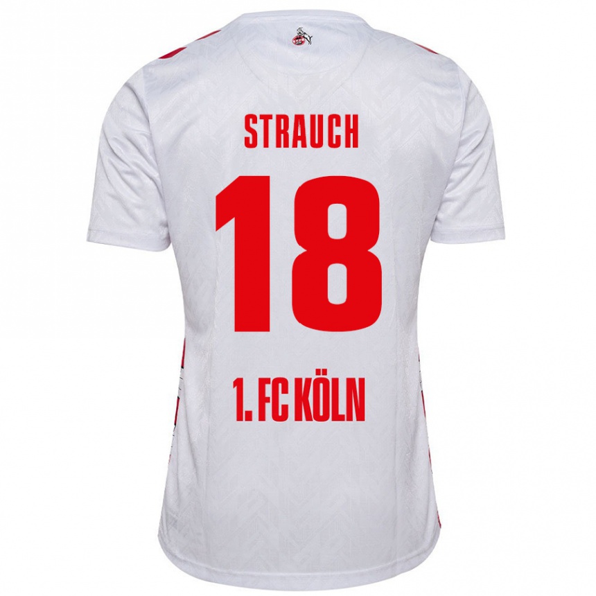 Niño Fútbol Camiseta Georg Strauch #18 Blanco Rojo 1ª Equipación 2024/25 México