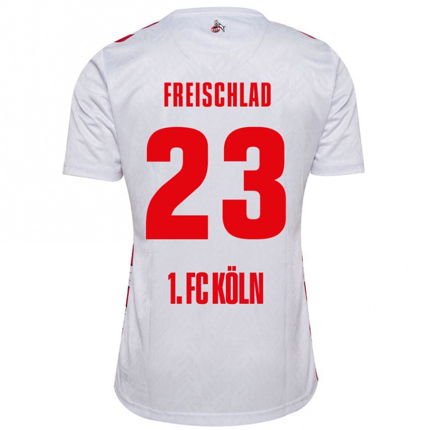 Niño Fútbol Camiseta Yannick Freischlad #23 Blanco Rojo 1ª Equipación 2024/25 México