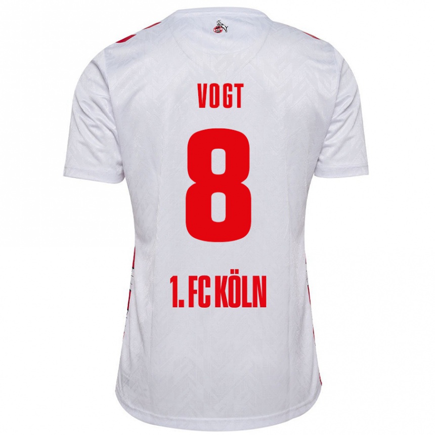 Niño Fútbol Camiseta Laura Vogt #8 Blanco Rojo 1ª Equipación 2024/25 México