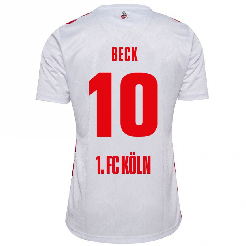 Niño Fútbol Camiseta Sharon Beck #10 Blanco Rojo 1ª Equipación 2024/25 México