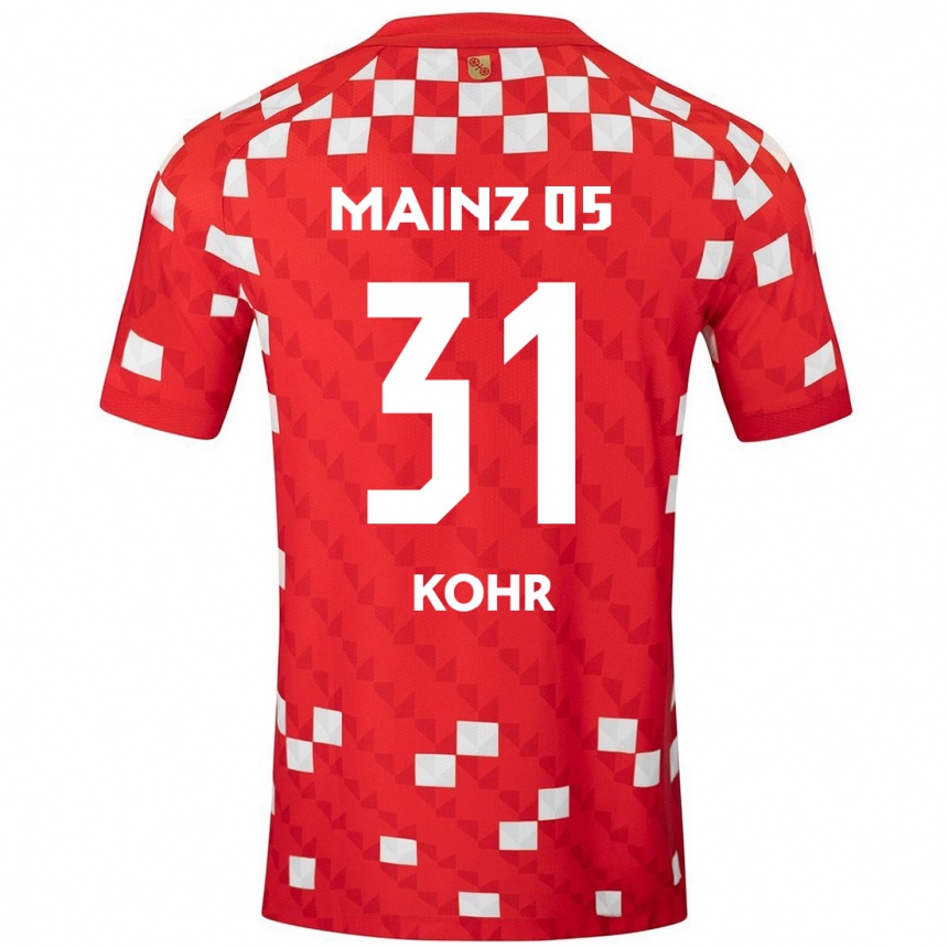 Niño Fútbol Camiseta Dominik Kohr #31 Blanco Rojo 1ª Equipación 2024/25 México