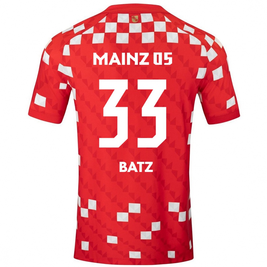 Niño Fútbol Camiseta Daniel Batz #33 Blanco Rojo 1ª Equipación 2024/25 México