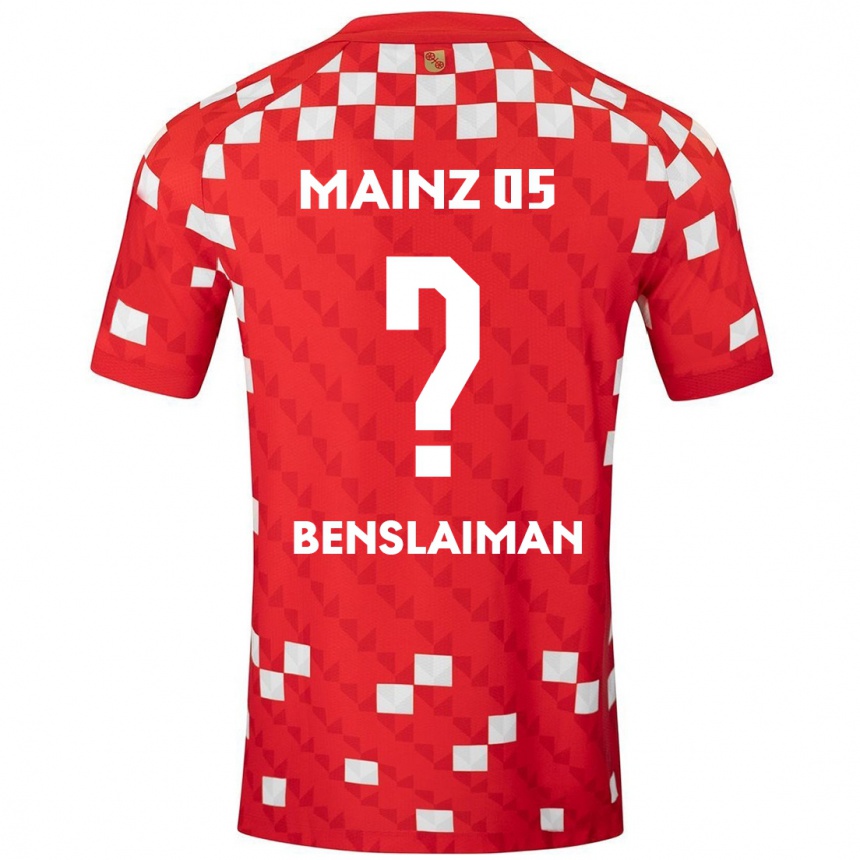 Niño Fútbol Camiseta Mohamed Benslaiman #0 Blanco Rojo 1ª Equipación 2024/25 México