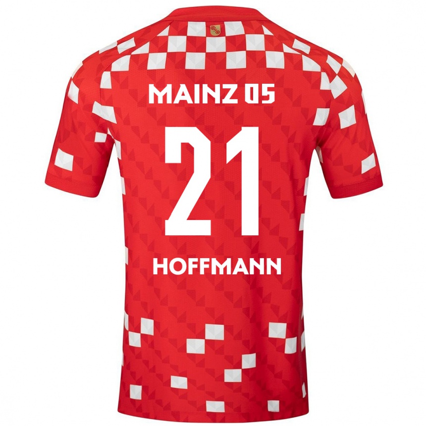 Niño Fútbol Camiseta Leon Hoffmann #21 Blanco Rojo 1ª Equipación 2024/25 México