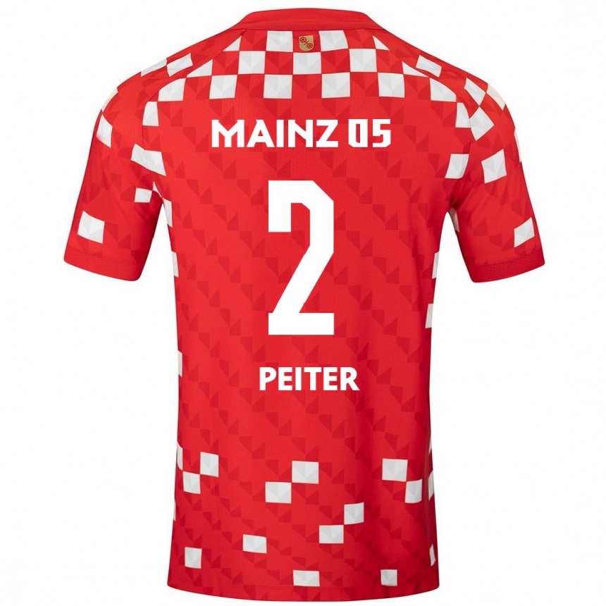 Niño Fútbol Camiseta Chiara Peiter #2 Blanco Rojo 1ª Equipación 2024/25 México