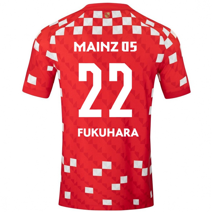 Niño Fútbol Camiseta Yuuka Fukuhara #22 Blanco Rojo 1ª Equipación 2024/25 México