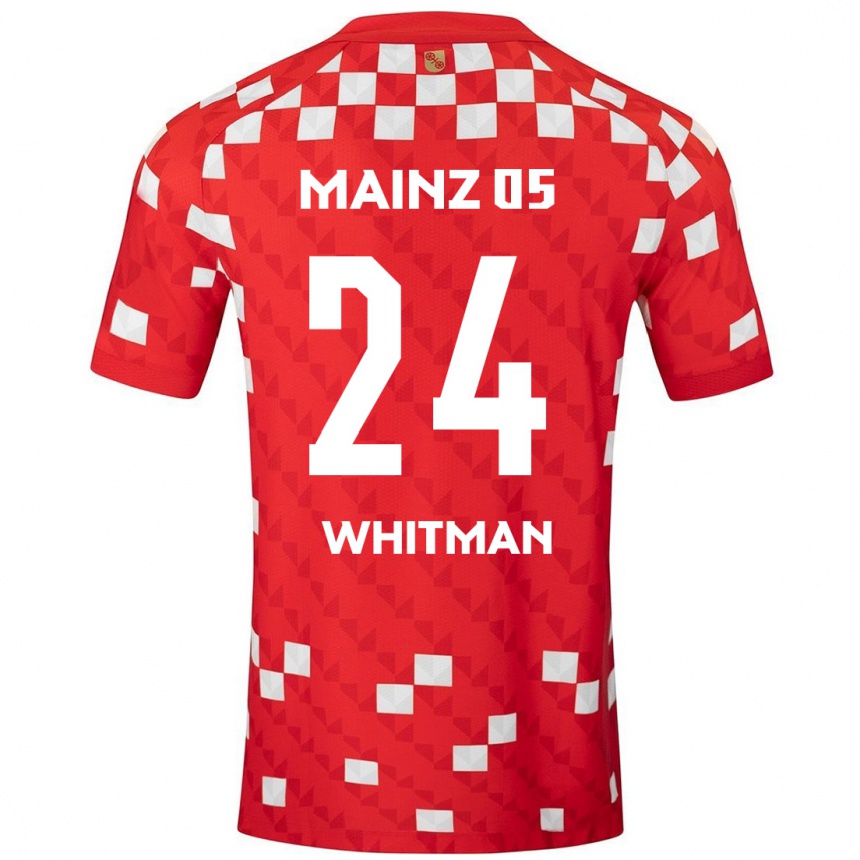 Niño Fútbol Camiseta Katherine Whitman #24 Blanco Rojo 1ª Equipación 2024/25 México