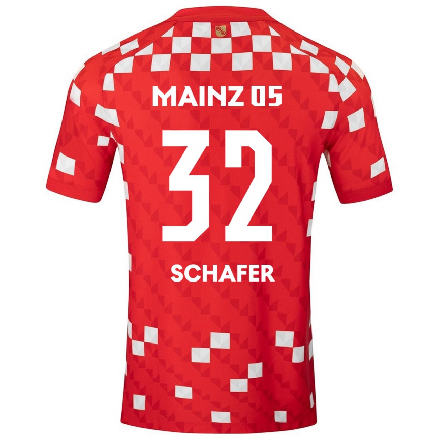 Niño Fútbol Camiseta Ann-Christin Schäfer #32 Blanco Rojo 1ª Equipación 2024/25 México