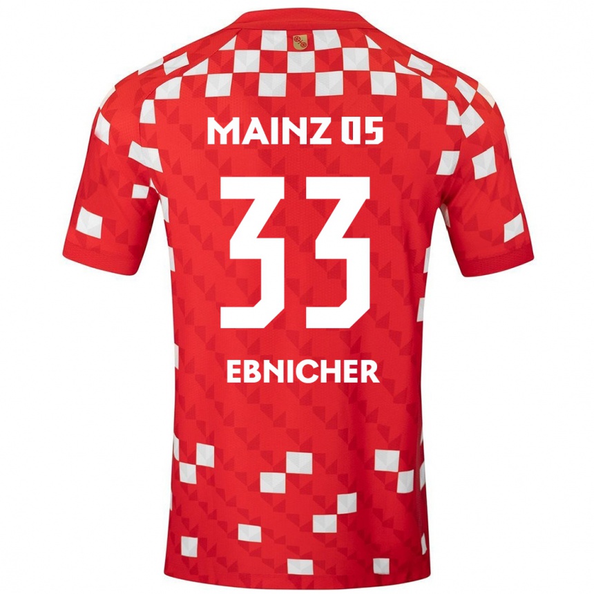 Niño Fútbol Camiseta Sabine Ebnicher #33 Blanco Rojo 1ª Equipación 2024/25 México