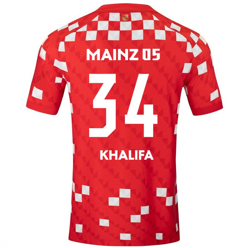 Niño Fútbol Camiseta Sarah Khalifa #34 Blanco Rojo 1ª Equipación 2024/25 México