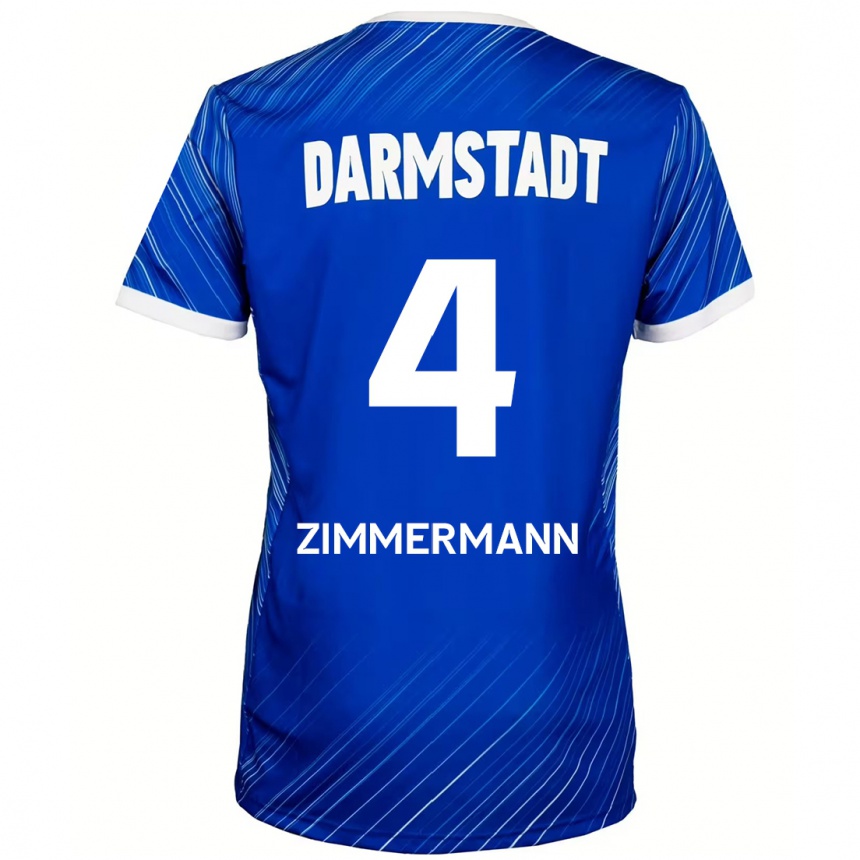 Niño Fútbol Camiseta Christoph Zimmermann #4 Azul Blanco 1ª Equipación 2024/25 México