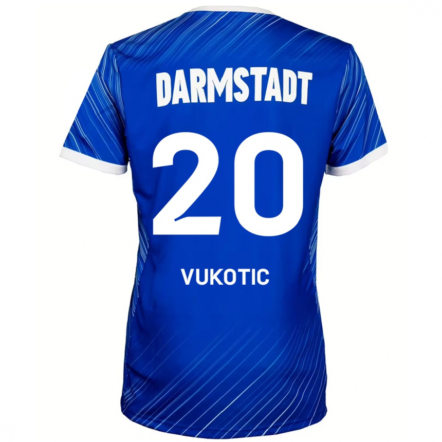 Niño Fútbol Camiseta Aleksandar Vukotic #20 Azul Blanco 1ª Equipación 2024/25 México