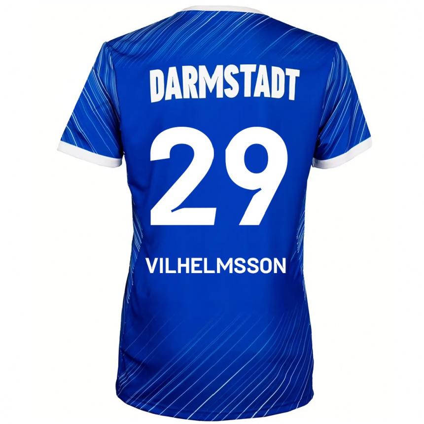 Niño Fútbol Camiseta Oscar Vilhelmsson #29 Azul Blanco 1ª Equipación 2024/25 México