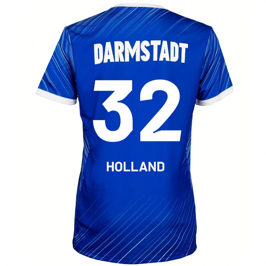 Niño Fútbol Camiseta Fabian Holland #32 Azul Blanco 1ª Equipación 2024/25 México