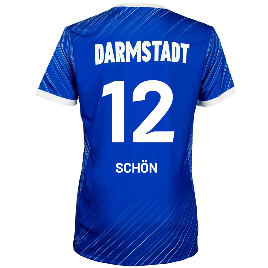 Niño Fútbol Camiseta Lars Schön #12 Azul Blanco 1ª Equipación 2024/25 México