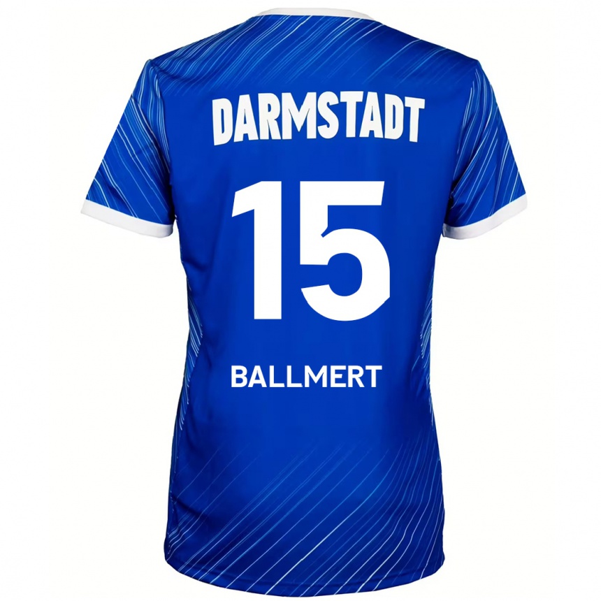 Niño Fútbol Camiseta Markus Ballmert #15 Azul Blanco 1ª Equipación 2024/25 México