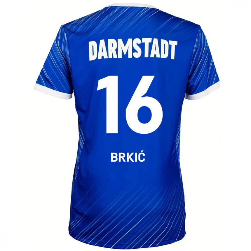 Niño Fútbol Camiseta Amar Brkić #16 Azul Blanco 1ª Equipación 2024/25 México