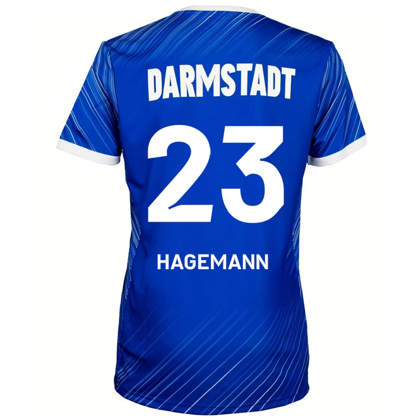 Niño Fútbol Camiseta Emil Hagemann #23 Azul Blanco 1ª Equipación 2024/25 México