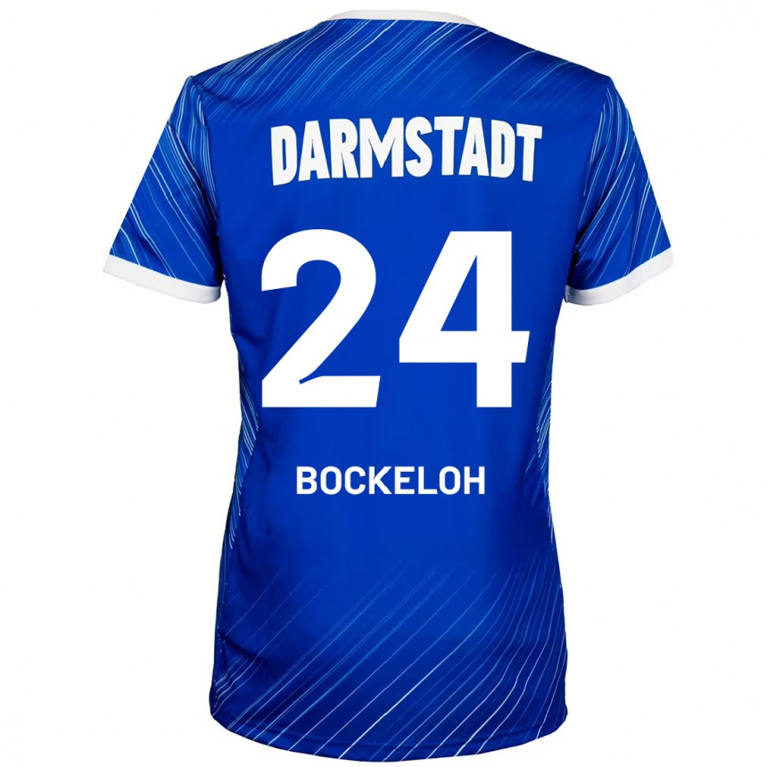 Niño Fútbol Camiseta Leonhard Bockeloh #24 Azul Blanco 1ª Equipación 2024/25 México