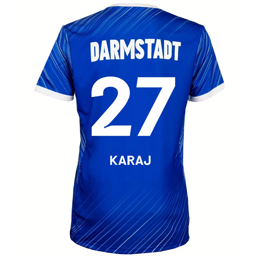 Niño Fútbol Camiseta Eraldo Karaj #27 Azul Blanco 1ª Equipación 2024/25 México