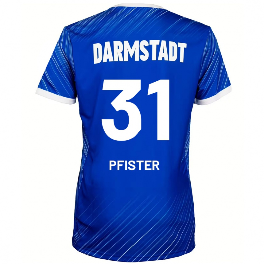 Niño Fútbol Camiseta Max Pfister #31 Azul Blanco 1ª Equipación 2024/25 México