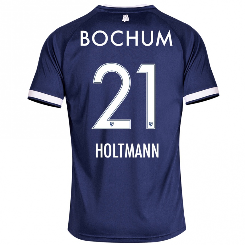 Niño Fútbol Camiseta Gerrit Holtmann #21 Azul Oscuro 1ª Equipación 2024/25 México