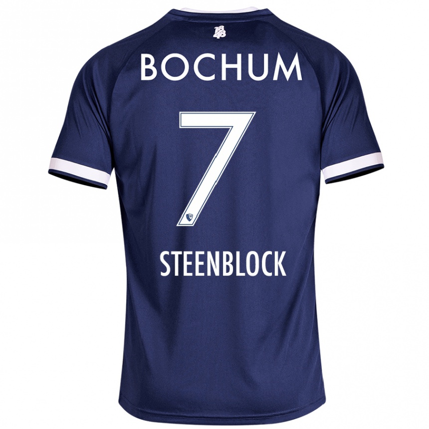 Niño Fútbol Camiseta Jannis Steenblock #7 Azul Oscuro 1ª Equipación 2024/25 México