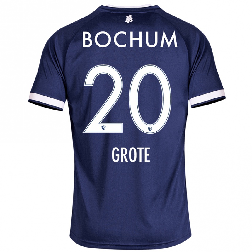 Niño Fútbol Camiseta Dennis Grote #20 Azul Oscuro 1ª Equipación 2024/25 México