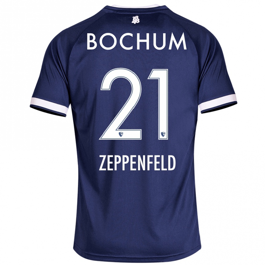 Niño Fútbol Camiseta Paul Zeppenfeld #21 Azul Oscuro 1ª Equipación 2024/25 México