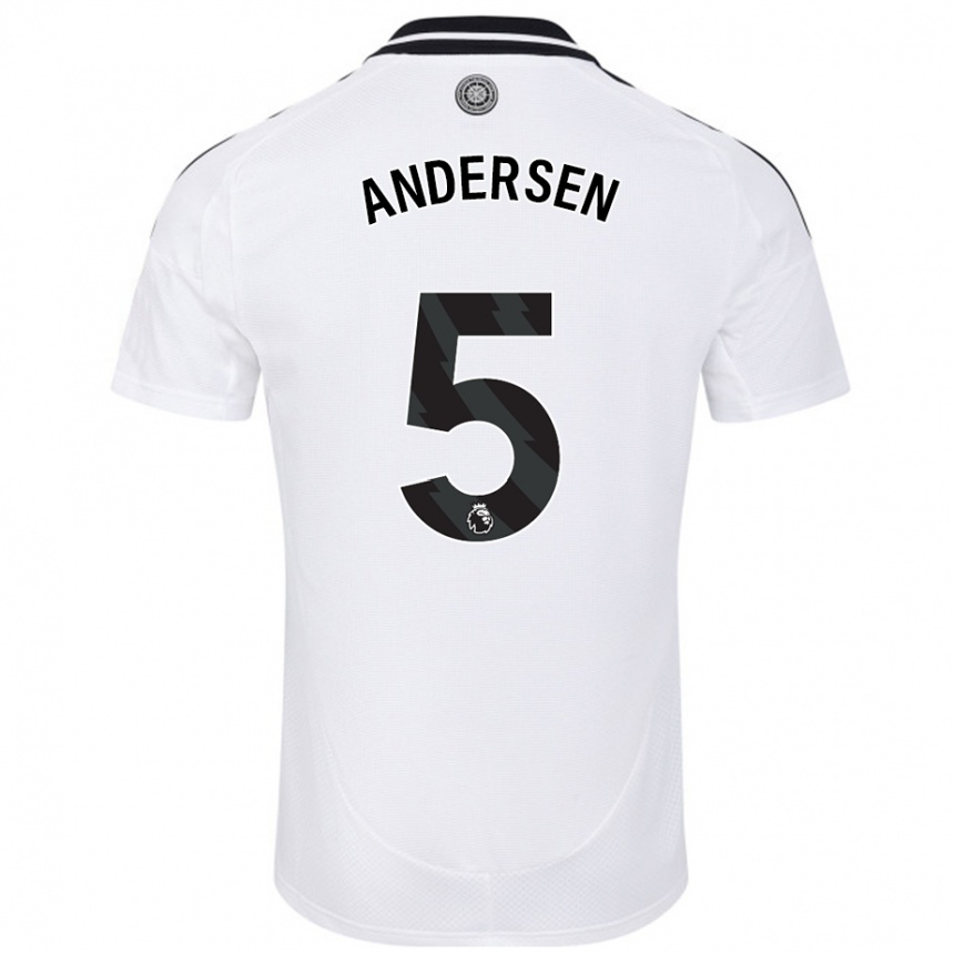 Niño Fútbol Camiseta Joachim Andersen #5 Blanco 1ª Equipación 2024/25 México