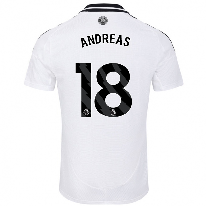 Niño Fútbol Camiseta Andreas Pereira #18 Blanco 1ª Equipación 2024/25 México