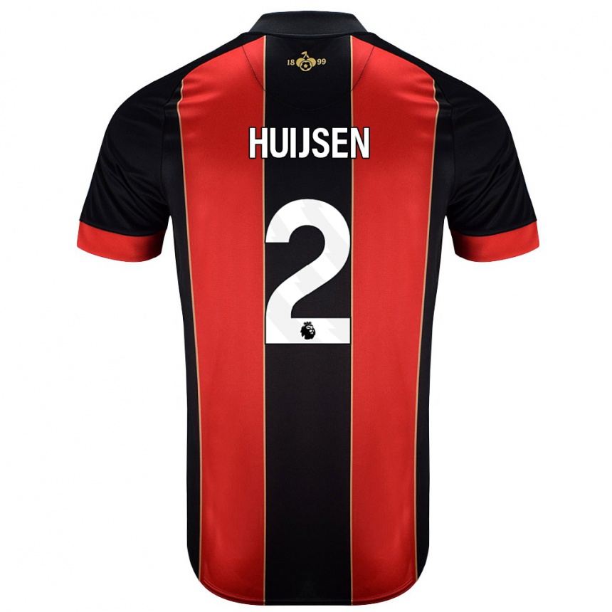 Niño Fútbol Camiseta Dean Huijsen #2 Rojo Negro 1ª Equipación 2024/25 México